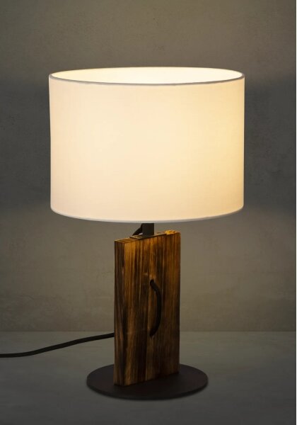 Lampada da tavolo PINUS 1xE27/40W/230V bianco/legno