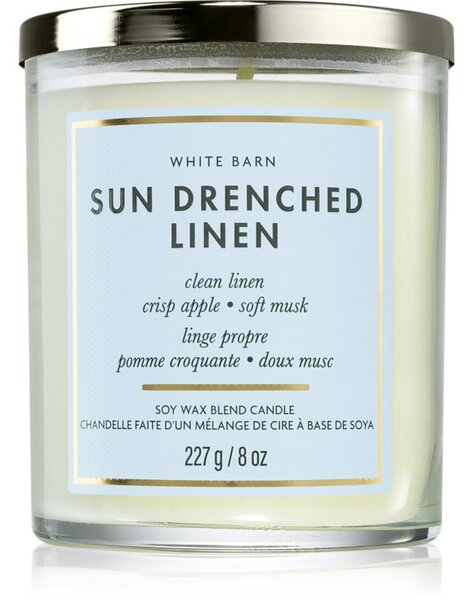 Bath & Body Works Sun Drenched Linen candela profumata 227 g