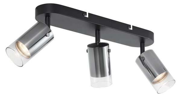 Faretto da soffitto moderno color canna di fucile a 3 luci ruotabile e regolabile - Drain