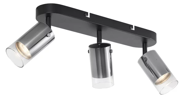 Faretto da soffitto moderno color canna di fucile a 3 luci ruotabile e regolabile - Drain