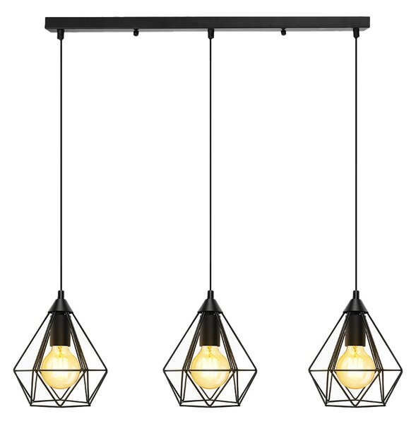 Lampadario da soffitto Triple Nero opaco 3 x E27 Aigostar