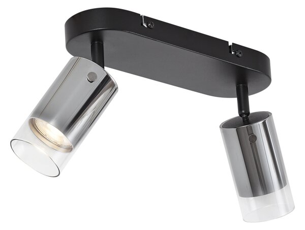 Faretto da soffitto moderno color canna di fucile a 2 luci ruotabile e regolabile - Drain