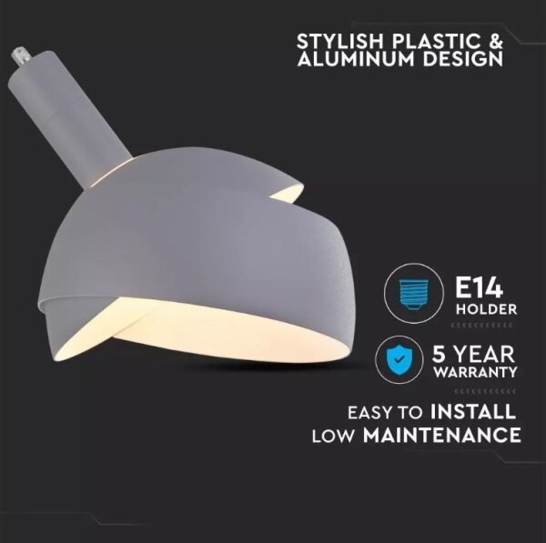 Lampadario su corda 1xE14/60W/230V grigio