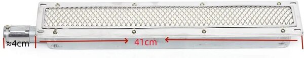 Griglia a gas, bruciatore laterale a infrarossi, struttura in acciaio inossidabile, colore argento, colore argento