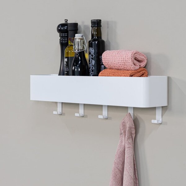 Mensola da bagno da parete bianca in acciaio Multi – Spinder Design