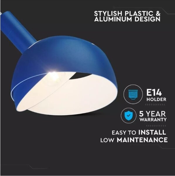 Lampadario su corda 1xE14/60W/230V blu