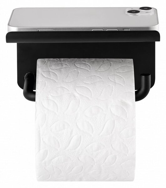 Porta carta igienica a parete in acciaio inox nero Modo - Blomus