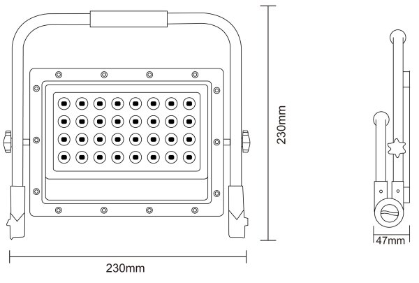 Proiettore LED con stativo LED/50W/230V 5000K IP65 arancione