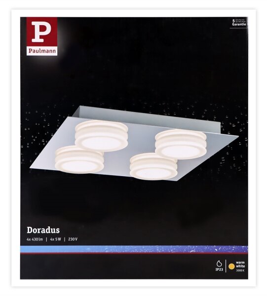 Paulmann 70875 - Plafoniera da bagno 4xLED/5W IP23 DORADUS 230V