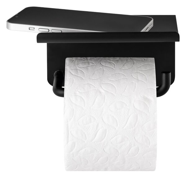Porta carta igienica a parete in acciaio inox nero Modo - Blomus