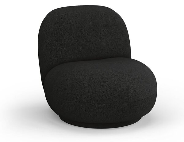 Poltrona nera in tessuto bouclé Chuck - Micadoni Home