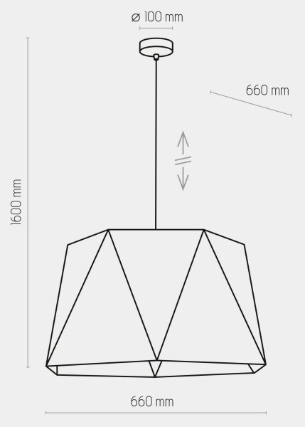 Lampadario su filo IVO 1xE27/25W/230V nero/oro