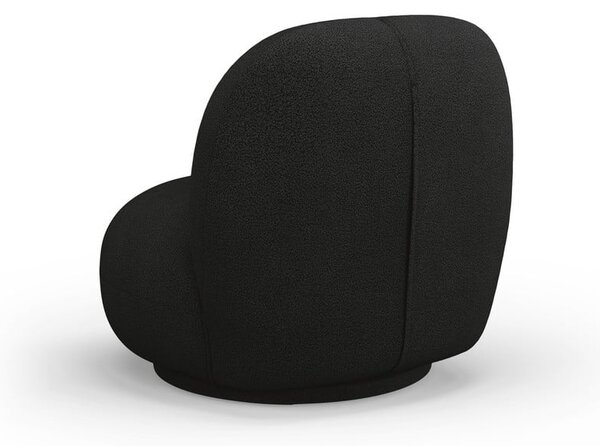 Poltrona nera in tessuto bouclé Chuck - Micadoni Home