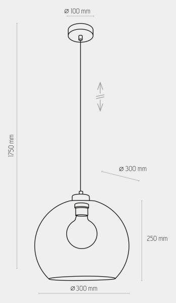 Lampadario a sospensione con filo CUBUS 1xE27/60W/230V