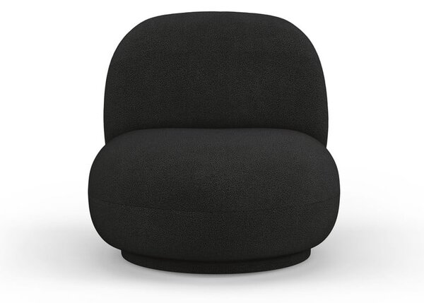 Poltrona nera in tessuto bouclé Chuck - Micadoni Home