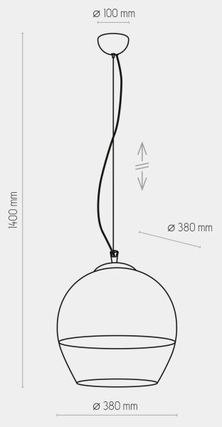 Lampadario su corda BOULETTE 1xE27/60W/230V oro