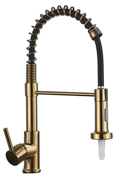 Miscelatore per cucina, monocomando, da montare a incasso, finitura oro spazzolato, finitura oro spazzolato