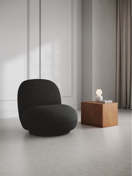Poltrona nera in tessuto bouclé Chuck - Micadoni Home
