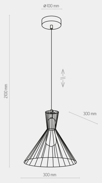 Lampadario a sospensione con filo SAHARA 1xE27/60W/230V