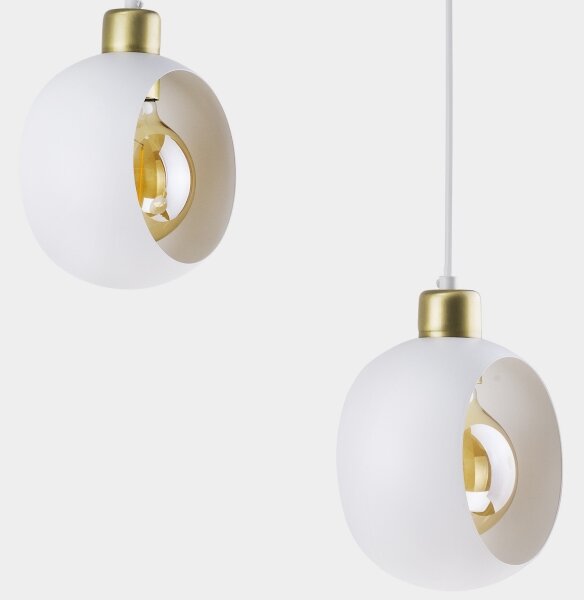 Lampadario a sospensione con filo CYKLOP 3xE27/60W/230V bianco