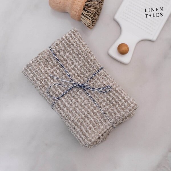 Asciugamani di lino in set da 2 26x26 cm Natural - Linen Tales
