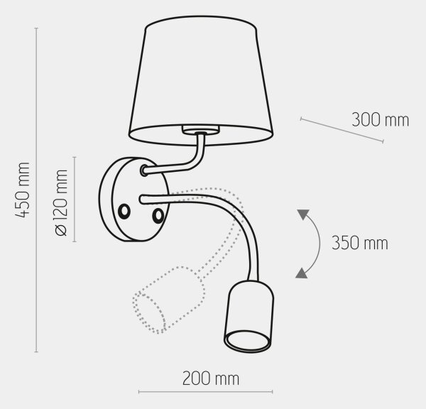 Applique MAJA 1xE27/15W/230V + 1xGU10/10W/230V nero