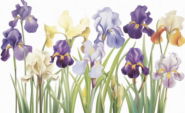Carta da parati Fiori di iris, Carta da parati Floreale, w03641 : Uwalls.it