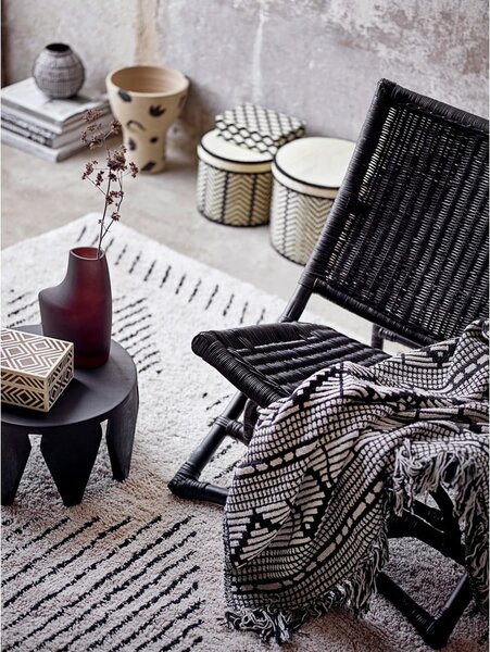 Coperta nera in cotone riciclato 130x160 cm Gutte - Bloomingville