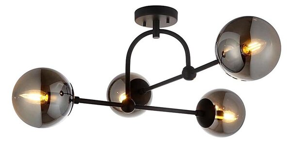 Endon 106662 - Lampadario a plafone ONTARIO 4xE14/7W/230V nero/fumé