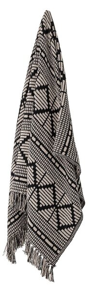 Coperta nera in cotone riciclato 130x160 cm Gutte - Bloomingville
