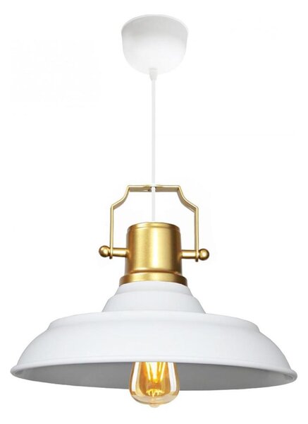 Lampadario a cavo AYD 1xE27/40W/230V bianco/oro