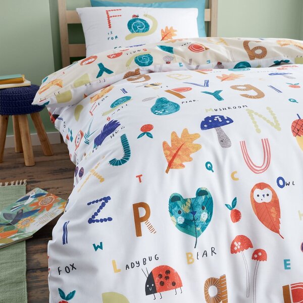Biancheria da letto per bambini per letto singolo 140x200 cm Woodland Alphabet - RHS