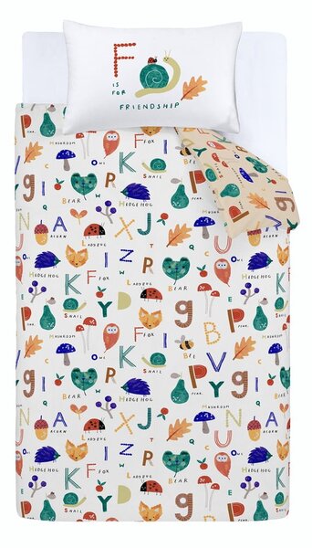 Biancheria da letto per bambini per letto singolo 140x200 cm Woodland Alphabet - RHS