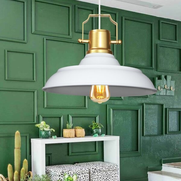 Lampadario a cavo AYD 1xE27/40W/230V bianco/oro