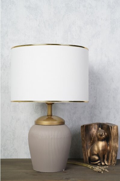 Lampada da tavolo RAMZES 1xE27/40W/230V bianca/beige