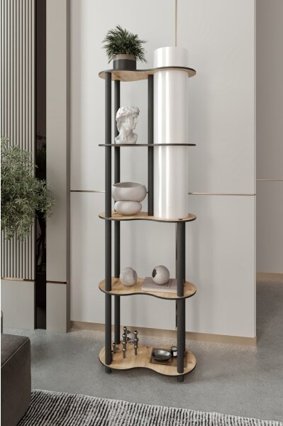 Lampada da terra con ripiani NOTO 1xE27/40W/230V beige/nero