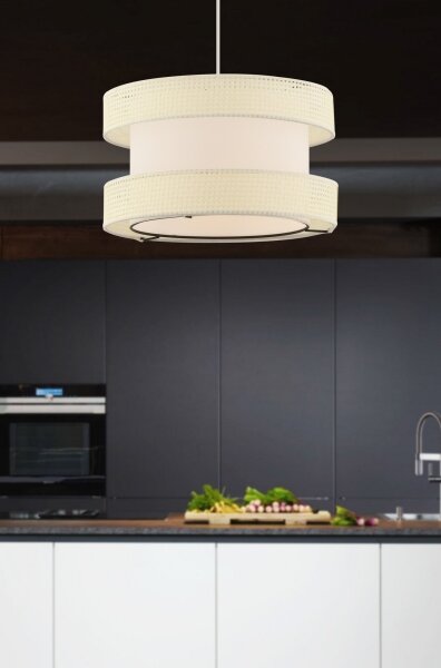 Lampadario a sospensione su cavo HALO 1xE27/60W/230V colore crema