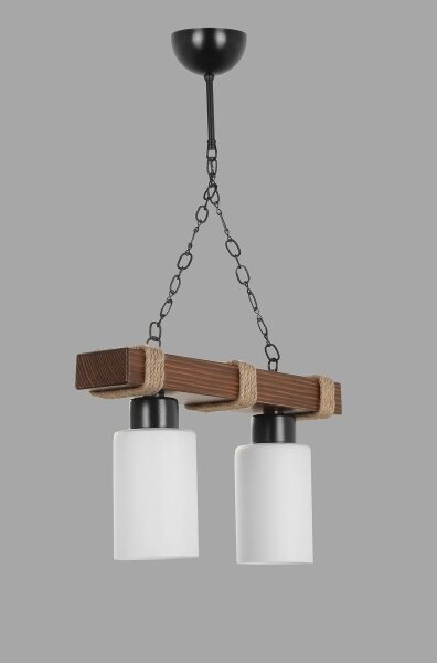 Lampadario a catena JASMIN 2xE27/40W/230V marrone/bianco