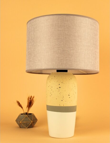 Lampada da tavolo RAMZES 1xE27/40W/230V beige/giallo