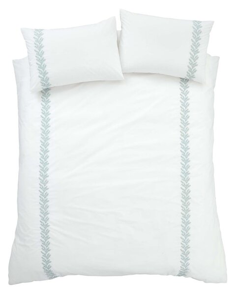 Biancheria da letto in cotone bianco 200x200 cm Embroidery Leaf - Bianca