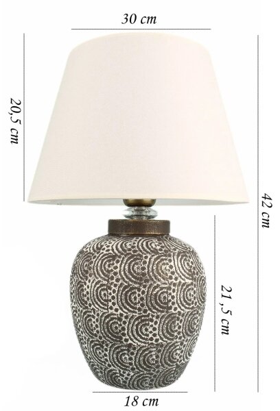 Lampada da tavolo RAMZES 1xE27/40W/230V bianca/grigia