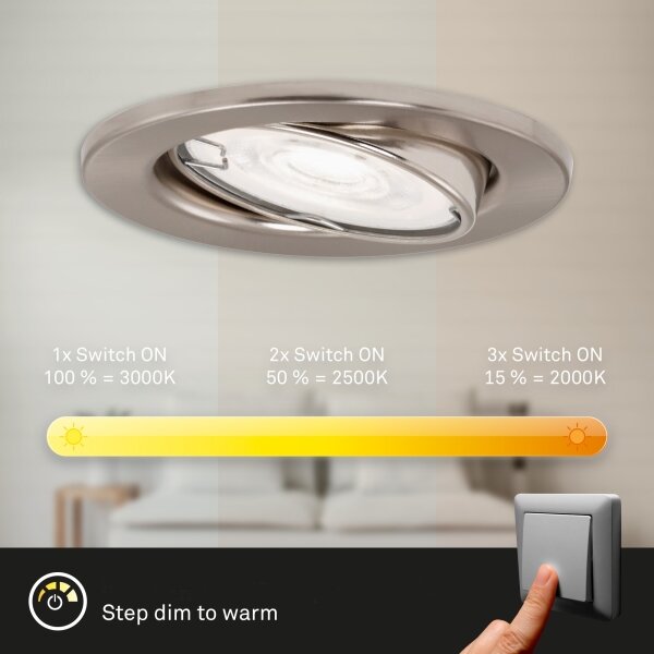Briloner 7182-032-SET 3xLED luce da bagno dimmerabile 1xGU10/5W/230V IP23