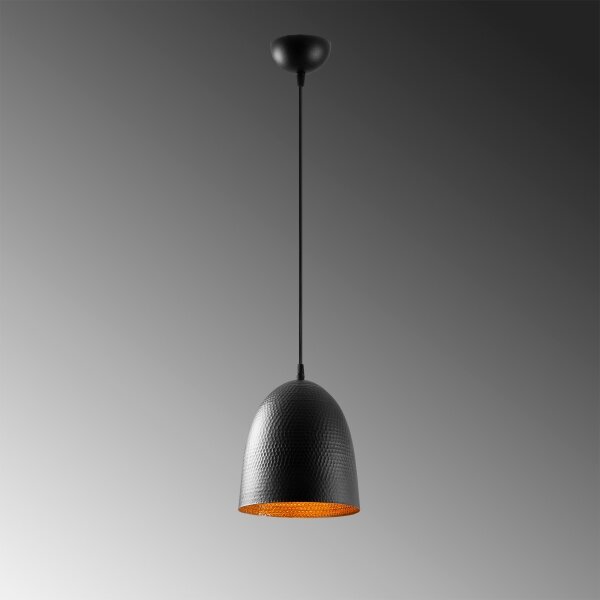 Lampadario a sospensione con cavo TATTOO 1xE27/40W/230V diam. 20 cm nero