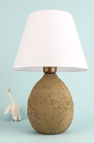 Lampada da tavolo RAMZES 1xE27/40W/230V bianca/marrone