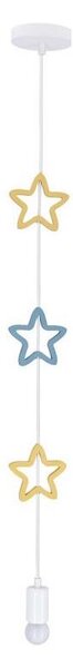 Lampada a sospensione per bambini STARS con cavo 1xE27/20W/230V giallo/blu/bianco