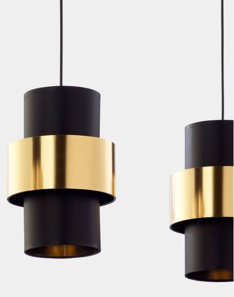 Lampadario su filo CALISTO 3xE27/15W/230V oro/nero