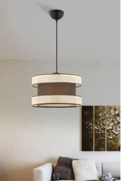 Lampadario a cavo HALO 1xE27/60W/230V marrone/crema
