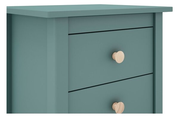 Comodino per bambini in legno di pino color petrolio Max - Marckeric