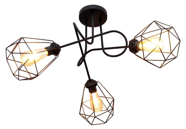Lampadario da parete KARO 3xE27/15W/230V nero