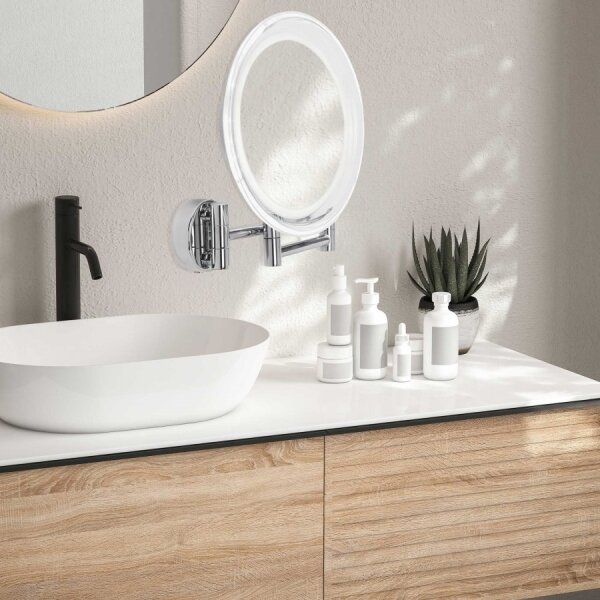 Lanaform - Specchio cosmetico da parete a LED WALL/4xAAA